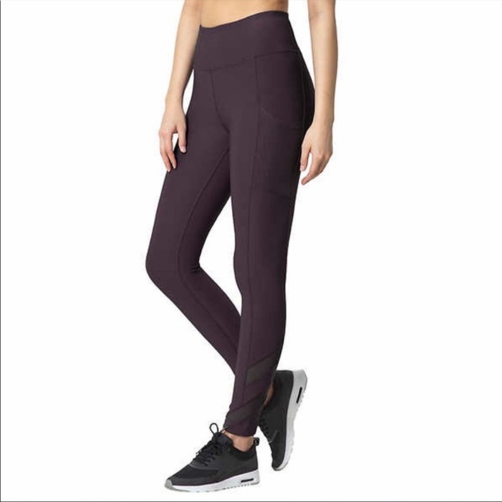 NEW- Womens Mondetta High Waisted Active Leggings (purple)